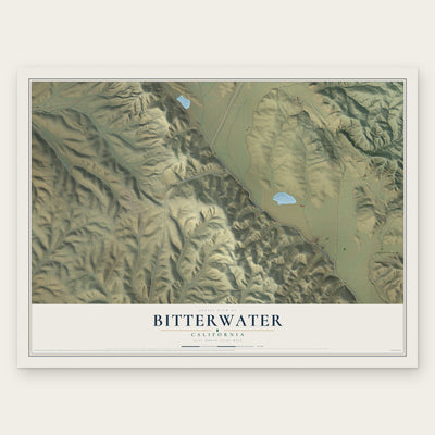Bitterwater, California map print, the full design