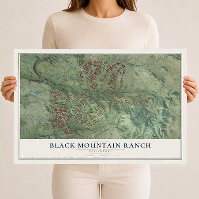 Map of Black Mountain Ranch, California, 12 x 18 inch unframed archival matte print
