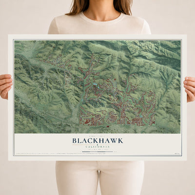 Map of Blackhawk, California, 18 x 24 inch unframed archival matte print