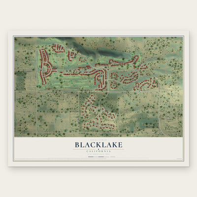 Blacklake, California map print, the full design