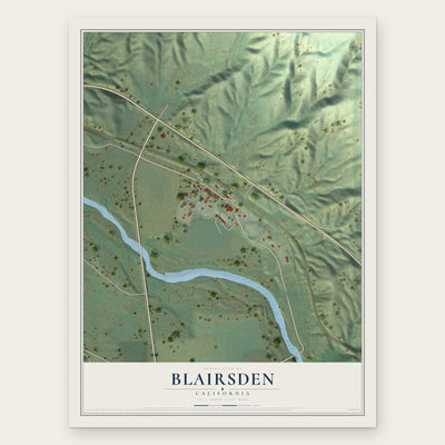 Blairsden, California map print, the full design