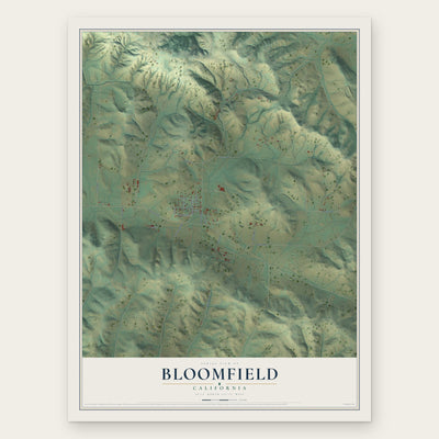 Bloomfield, California map print, the full design
