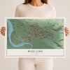 Map of Blue Lake, California, 12 x 18 inch unframed archival matte print