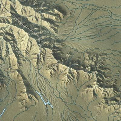 Close-up of the map of Blythe, California print showing street and building detail