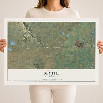 Map of Blythe, California, 18 x 24 inch unframed archival matte print
