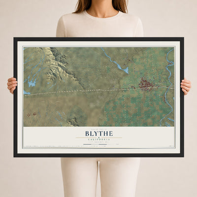 Map of Blythe, California, 24 x 36 inch print in a black wood frame