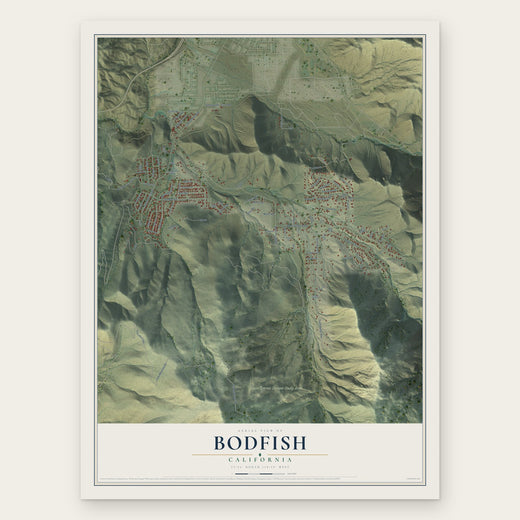 Bodfish, California map print, the full design