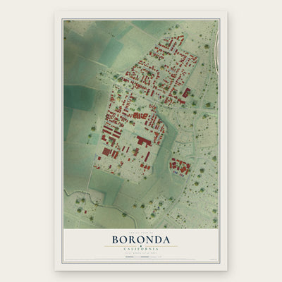 Boronda, California map print, the full design