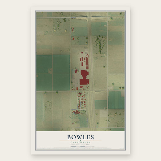 Bowles, California map print, the full design