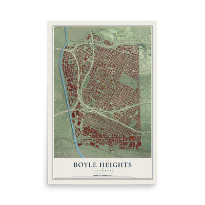 Map of Boyle Heights, California, 12 x 18 inch unframed archival matte print