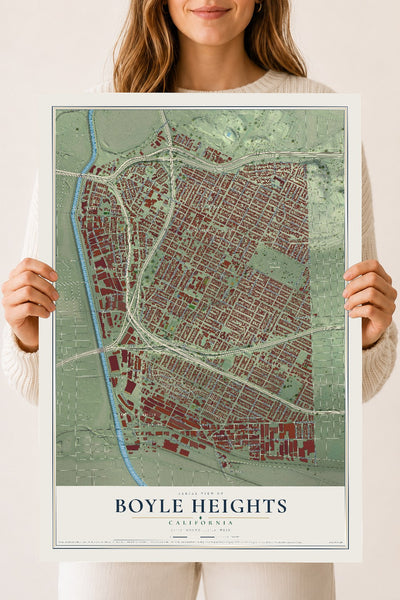 Map of Boyle Heights, California, 18 x 24 inch unframed archival matte print