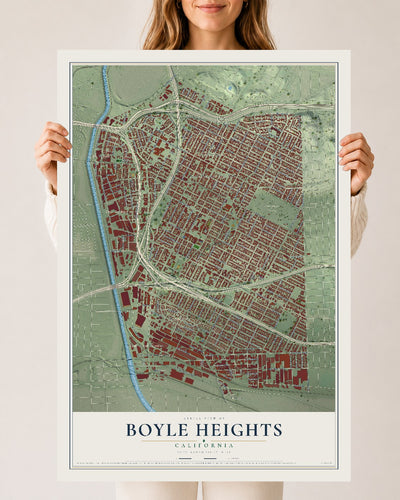 Map of Boyle Heights, California, 24 x 36 inch unframed archival matte print