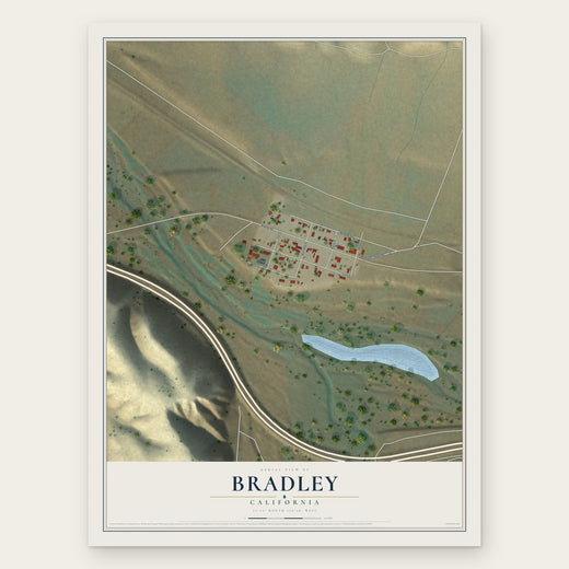 Bradley, California map print, the full design