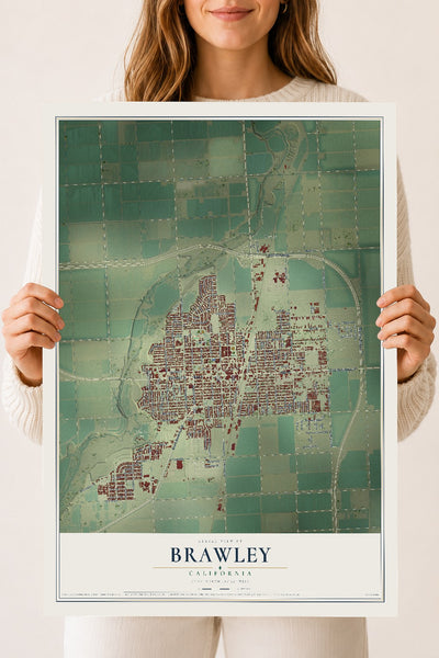 Map of Brawley, California, 18 x 24 inch unframed archival matte print