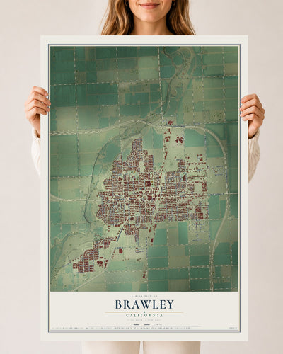 Map of Brawley, California, 24 x 36 inch unframed archival matte print