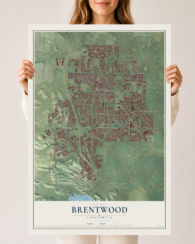 Map of Brentwood, California, 24 x 36 inch unframed archival matte print