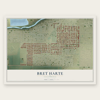 Bret Harte, California map print, the full design