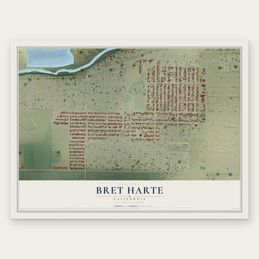 Bret Harte, California map print, the full design