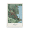 Map of Brisbane, California, 12 x 18 inch unframed archival matte print