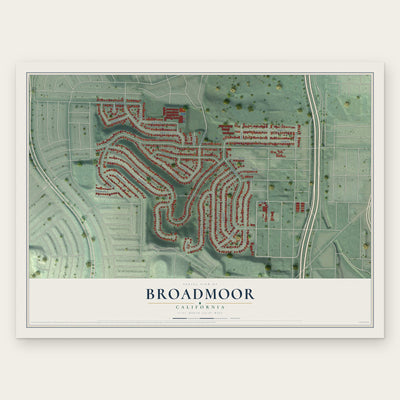Broadmoor, California map print, the full design