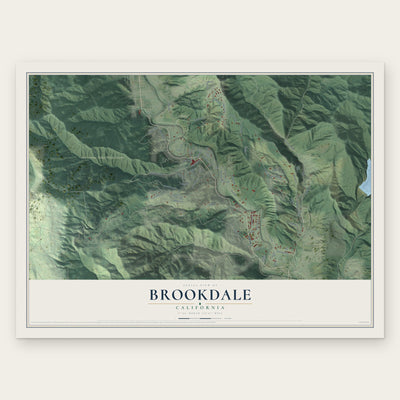 Brookdale, California map print, the full design