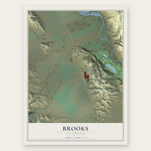 Brooks, California map print, the full design
