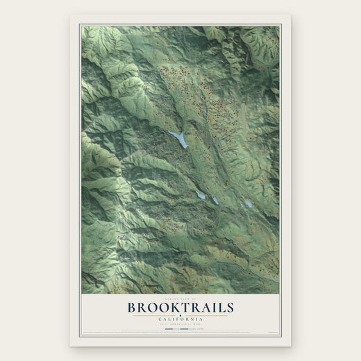 Brooktrails, California map print, the full design