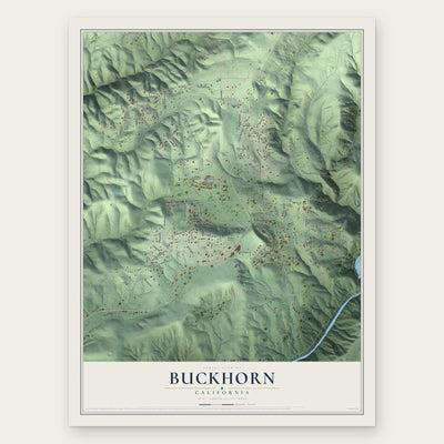Buckhorn, California map print, the full design