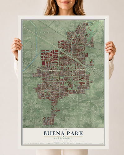 Map of Buena Park, California, 24 x 36 inch unframed archival matte print