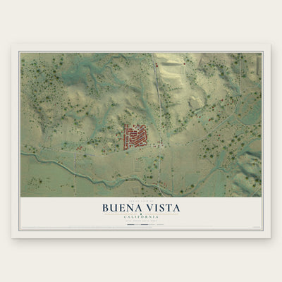 Buena Vista, California map print, the full design