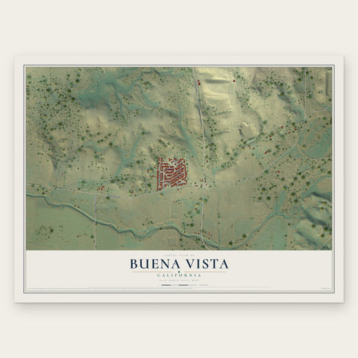 Buena Vista, California map print, the full design