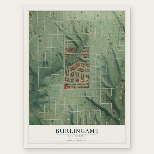 Burlingame, San Diego, California map print, the full design