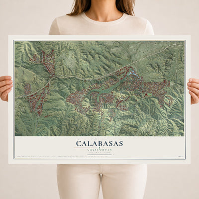 Map of Calabasas, California, 18 x 24 inch unframed archival matte print