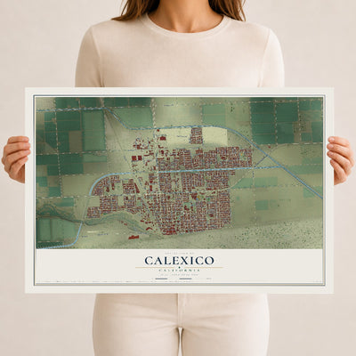 Map of Calexico, California, 12 x 18 inch unframed archival matte print