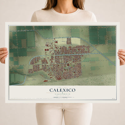 Map of Calexico, California, 18 x 24 inch unframed archival matte print