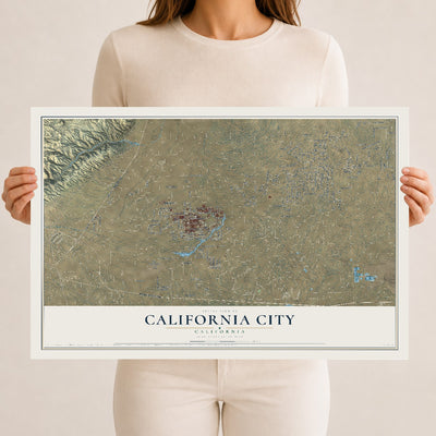 Map of California City, California, 12 x 18 inch unframed archival matte print