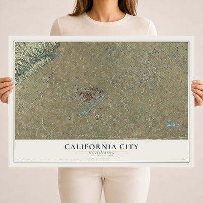 Map of California City, California, 18 x 24 inch unframed archival matte print
