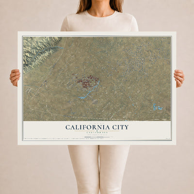 Map of California City, California, 24 x 36 inch unframed archival matte print