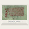 California Heights, California map print, the full design