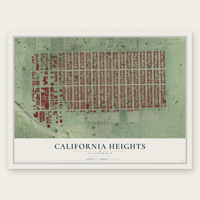 California Heights, California map print, the full design
