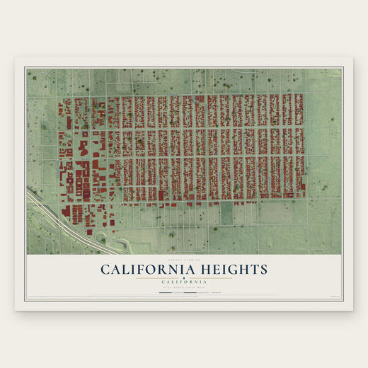 California Heights, California map print, the full design
