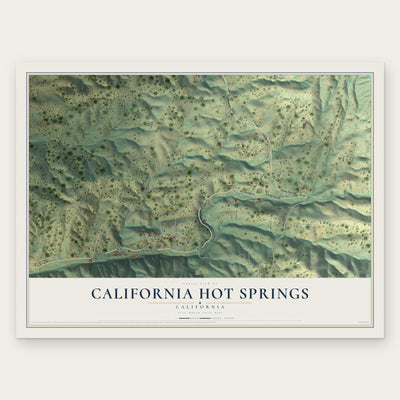 California Hot Springs, California map print, the full design