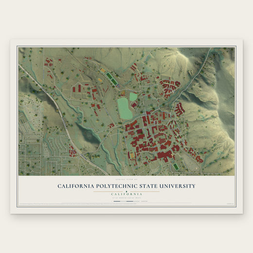 California Polytechnic State University, California map print, the full design