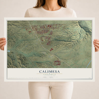 Map of Calimesa, California, 18 x 24 inch unframed archival matte print