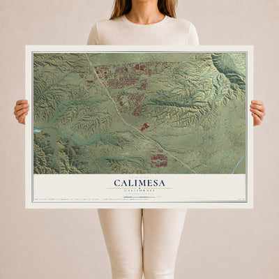 Map of Calimesa, California, 24 x 36 inch unframed archival matte print