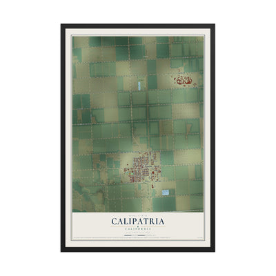 Map of Calipatria, California, 12 x 18 inch print in a black wood frame