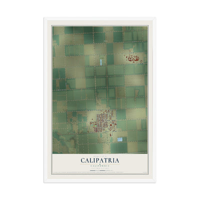 Map of Calipatria, California, 12 x 18 inch print in a white wood frame