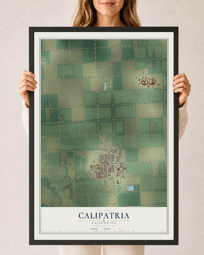 Map of Calipatria, California, 24 x 36 inch print in a black wood frame