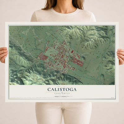 Map of Calistoga, California, 18 x 24 inch unframed archival matte print