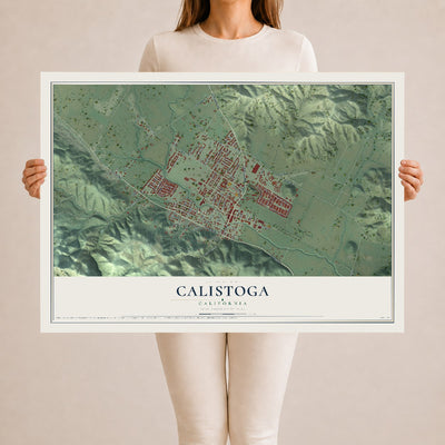 Map of Calistoga, California, 24 x 36 inch unframed archival matte print